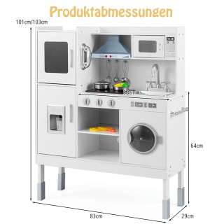 Costway Ξύλινη Παιδική Κουζίνα με 16 Αξεσουάρ Παιχνιδιού για Παιδιά... Costway Ξύλινη Παιδική Κουζίνα με 16 Αξεσουάρ Παιχνιδιού για Παιδιά...