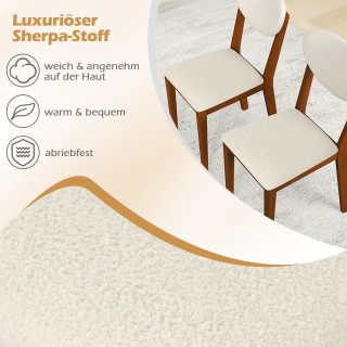 Costway Διπλό Σετ Καρέκλες Τραπεζαρίας με Μαξιλαρωτό Κάθισμα και Χω...