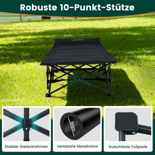 Costway Πτυσσόμενο Κρεβάτι Κατασκήνωσης για Ενήλικες με Σύστημα 10 ...