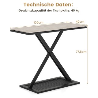 Costway Κονσόλα με Τεχνητό Μάρμαρο και Μεταλλικό Πλαίσιο 100 x 40 x...
