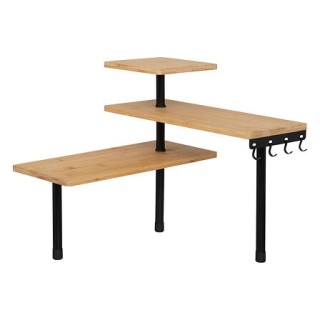 Γωνιακή Ραφιέρα 3 Επιπέδων από Μπαμπού & Μαύρο Ανοξείδωτο Ατσάλι 43... Γωνιακή Ραφιέρα 3 Επιπέδων από Μπαμπού & Μαύρο Ανοξείδωτο Ατσάλι 43...