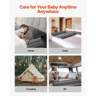 VEVOR Φουσκωτό Προστατευτικό Κάγκελο Κρεβατιού 52 ιντσών για Νήπια ...