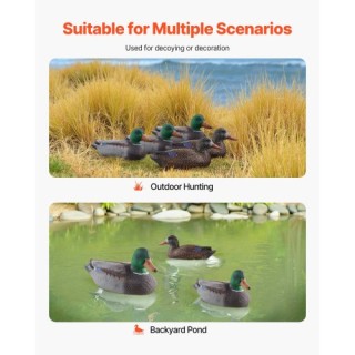 VEVOR Ρεαλιστικά Πλαστικά Πλωτά Ομοιώματα Πάπιας Teal για Κυνήγι JT...