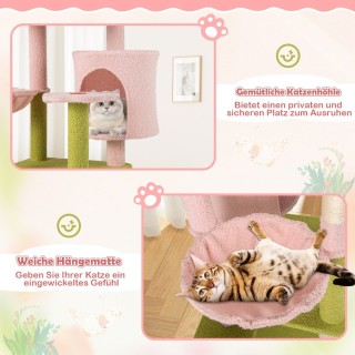 Costway Ονυχοδρόμιο Γάτας 148 εκ. με Ανθεκτική Κατασκευή και Λουλου...