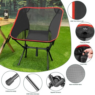 BAKAJI Πτυσσόμενο Καρεκλάκι Κατασκήνωσης Φορητό Ελαφρύ για Πεζοπορί... BAKAJI Πτυσσόμενο Καρεκλάκι Κατασκήνωσης Φορητό Ελαφρύ για Πεζοπορί...