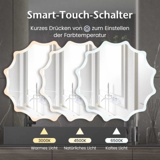 Costway  Καθρέφτης Μπάνιου LED με Αντιθαμβωτική Λειτουργία και Ρυθμ...