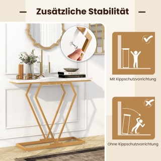 Costway Κονσόλα Εισόδου με Μαρμάρινη Όψη για Σαλόνι 100 x 29,5 x 80...