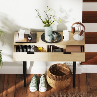 HOMCOM Κονσόλα Εισόδου σε Σκανδιναβικό Στυλ με 2 Συρτάρια από Ξύλο... HOMCOM Κονσόλα Εισόδου σε Σκανδιναβικό Στυλ με 2 Συρτάρια από Ξύλο...