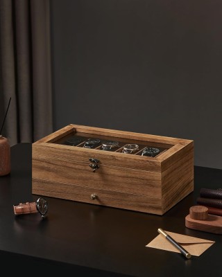 SONGMICS Ξύλινη Θήκη Ρολογιών 12 Θέσεων 34x19x12.5cm με Γυάλινο Καπ... SONGMICS Ξύλινη Θήκη Ρολογιών 12 Θέσεων 34x19x12.5cm με Γυάλινο Καπ...