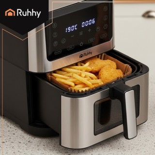 Ruhhy Πακέτο 100 τμχ Αντικολλητικό Χαρτί για Air Fryer 16x16cm  26955