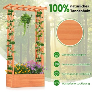 Costway  Υπερυψωμένο Παρτέρι με Πλέγμα & Κρεμαστή Στέγη για Αναρριχ...