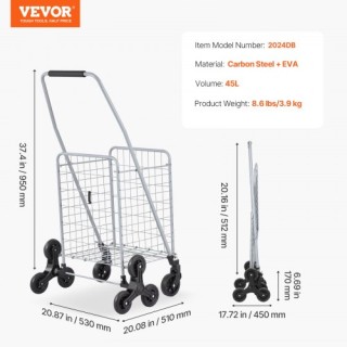 VEVOR  Πτυσσόμενο Καρότσι 45L με Σκαλοπάτια  ZHKPLCYS88LBXON3PV0