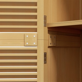 Outsunny Ξύλινη Αποθήκη Κήπου με 4 Ράφια και Περσίδα 87x46.5x160 cm...