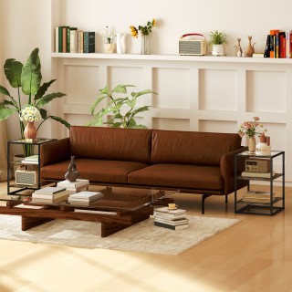 HOMCOM Σετ 2 Τραπεζάκια Καθιστικού με 3 Επίπεδα από Ξύλο και Μέταλ... HOMCOM Σετ 2 Τραπεζάκια Καθιστικού με 3 Επίπεδα από Ξύλο και Μέταλ...