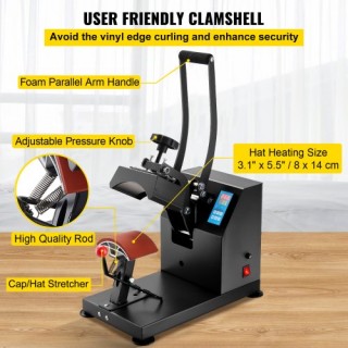 Επαγγελματική Πρέσα Θερμότητας Καπέλων VEVOR 5.5x3.5 600W  CP2815-S...