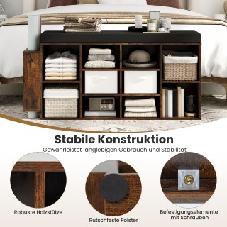 Costway Σκαμπό Παπουτσιών με Βάση για Ομπρέλες και Μαξιλαρωμένο Κάθ...