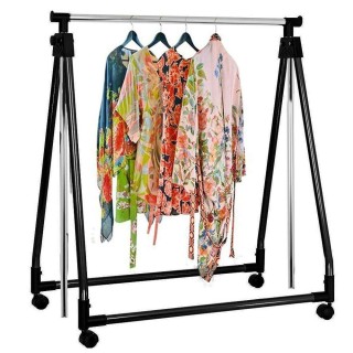 BAKAJI  Πτυσσόμενη Κρεμάστρα Ρούχων από Ατσάλι με Ρυθμιζόμενη Επεκτ...