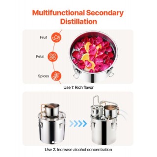 VEVOR Αποστακτήρας Αλκοόλ 8 Γαλόνια με Δοχείο Θάμπερ & Αντλία Νερο... VEVOR Αποστακτήρας Αλκοόλ 8 Γαλόνια με Δοχείο Θάμπερ & Αντλία Νερο...