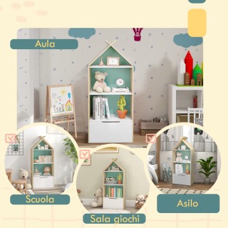 AIYAPLAY Παιδική Βιβλιοθήκη με 3 Ράφια και Συρτάρι και Συσκευή Αντι... AIYAPLAY Παιδική Βιβλιοθήκη με 3 Ράφια και Συρτάρι και Συσκευή Αντι...