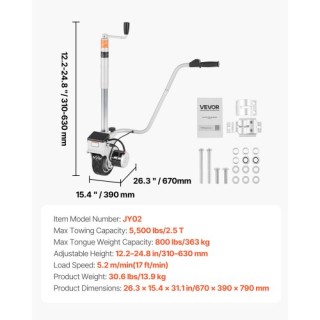 VEVOR Ηλεκτρικός Ρυμουλκός Μηχανισμός, 2.5 Τ Δυνατότητα Έλξης, 380W...