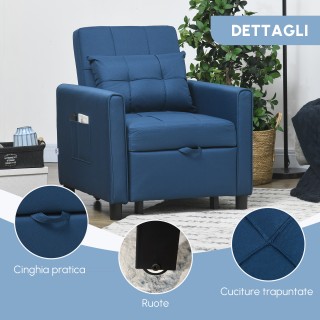 HOMCOM Πολυθρόνα Κρεβάτι Μονή Ανακλινόμενη σε 3 Επίπεδα με Επιπλέο... HOMCOM Πολυθρόνα Κρεβάτι Μονή Ανακλινόμενη σε 3 Επίπεδα με Επιπλέο...