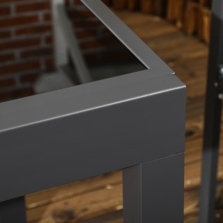 Outsunny Επεκτεινόμενο Τραπέζι Κήπου με Γυάλινη και Αλουμινένια Επι...