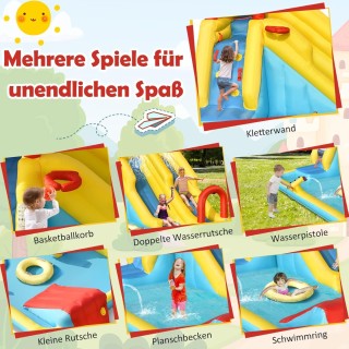 Costway Φουσκωτή Νεροτσουλήθρα με Κάθετη Αναρρίχηση & Μπάσκετ Υπαίθ... Costway Φουσκωτή Νεροτσουλήθρα με Κάθετη Αναρρίχηση & Μπάσκετ Υπαίθ...