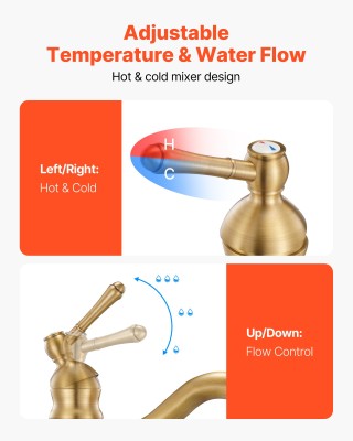 VEVOR Μονό Χειριστήριο Μπαταρίας Νιπτήρα - Ύψος Ροής 8.27 ίντσες, Δ...