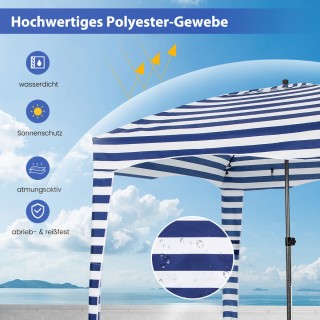 Costway Σκίαστρο με Αποσπώμενο Πλευρικό Τείχος & 8 Σάκους Άμμου & Τ...