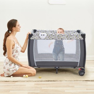 Costway Φορητό Παιχνιδόκρεβατο με Αποσπώμενο Δίχτυ και Λειτουργία Μ... Costway Φορητό Παιχνιδόκρεβατο με Αποσπώμενο Δίχτυ και Λειτουργία Μ...