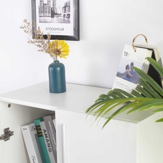 BAKAJI Μοντέρνα Λευκή Ντουλάπα 3 Ραφιών με Διπλές Πόρτες 115x60x31 ... BAKAJI Μοντέρνα Λευκή Ντουλάπα 3 Ραφιών με Διπλές Πόρτες 115x60x31 ...