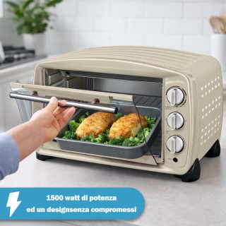 BAKAJI Ηλεκτρικός Φούρνος Crema 1500W με Ταψί και Σχάρα 26L για Ομο...