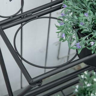 Outsunny Πτυσσόμενη μεταλλική θήκη φυτών με 3 γλάστρες και κάτω ράφ... Outsunny Πτυσσόμενη μεταλλική θήκη φυτών με 3 γλάστρες και κάτω ράφ...