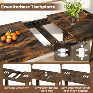 Costway Επεκτεινόμενο Τραπέζι Φαγητού για 4-6 Άτομα έως 110 kg – Τρ... Costway Επεκτεινόμενο Τραπέζι Φαγητού για 4-6 Άτομα έως 110 kg – Τρ...