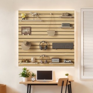 VEVOR Πάνελ SlatWall 4x4 ft MDF Φυσικό για Γκαράζ με Μοντέρνο Σχεδι... VEVOR Πάνελ SlatWall 4x4 ft MDF Φυσικό για Γκαράζ με Μοντέρνο Σχεδι...