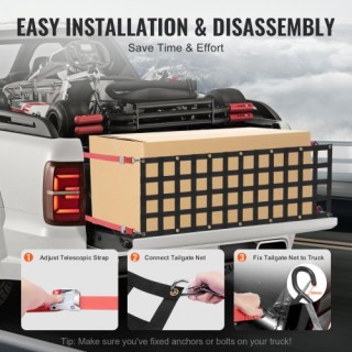 VEVOR  Δίχτυ Πορτμπαγκάζ Φορτηγού 54 x 18 Ρυθμιζόμενο  WMWWMESH5418...