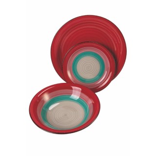 Galileo Σετ πιάτων 12 τεμαχίων από χειροποίητη κεραμική γκρες, 4 δι...