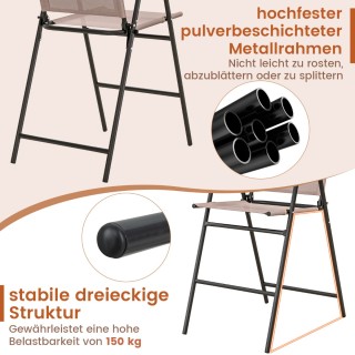 Costway  Σετ Αναδιπλούμενων Σκαμπό Μπαρ Εξωτερικού Χώρου 2/4 με Άνε...