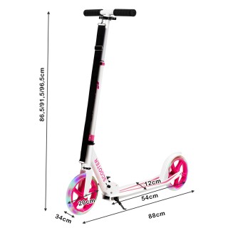 Costway  Αθλητικό Πατίνι με Ρυθμιζόμενο Τιμόνι και LED Φώτα για Παι...