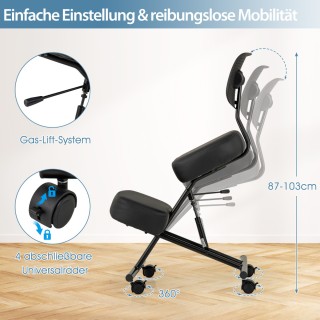 Costway Εργονομική Καρέκλα Γονάτων με Κεκλιμένο Κάθισμα για Ανακούφ...