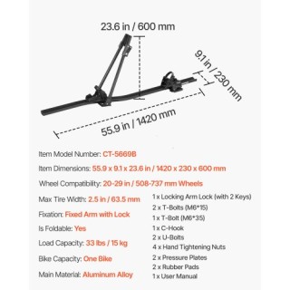 VEVOR Βάση Ποδηλάτου Οροφής Αυτοκινήτου με Κλείδωμα CDZXCJZLFZDC0GA... VEVOR Βάση Ποδηλάτου Οροφής Αυτοκινήτου με Κλείδωμα CDZXCJZLFZDC0GA...