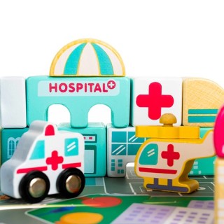 Σετ Ξύλινα Τουβλάκια Πόλη με Χαλάκι 115 τμχ Kruzzel 23519 Σετ Ξύλινα Τουβλάκια Πόλη με Χαλάκι 115 τμχ Kruzzel 23519