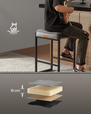 Σετ 2 Σκαμπό VASAGLE EKHO, 66cm, Δερματίνη, Μοντέρνα, Κουζίνα/Μπαρ&...