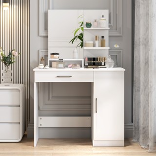 HOMCOM Τουαλέτα με Ντουλάπι, Συρτάρι, Καθρέφτη για Μακιγιάζ και Ανο... HOMCOM Τουαλέτα με Ντουλάπι, Συρτάρι, Καθρέφτη για Μακιγιάζ και Ανο...