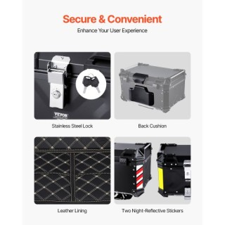 VEVOR 65L Καθολικό Κιβώτιο Μοτοσυκλέτας με Δερμάτινη Επένδυση MTCJS... VEVOR 65L Καθολικό Κιβώτιο Μοτοσυκλέτας με Δερμάτινη Επένδυση MTCJS...