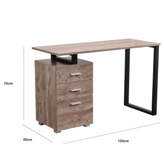 BAKAJI Γραφείο με Συρταριέρα Τραπέζι Υπολογιστή Ατσάλι Ξύλο Γραφείο...