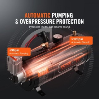 VEVOR Συμπιεστής Αέρα 12V με Δοχείο 3L για Κόρνα Αυτοκινήτου  QLBCQ...
