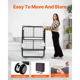 VEVOR Πτυσσόμενο Κρεβάτι με Στρώμα Αφρού 5 ιντσών για Ενήλικες & Επ...