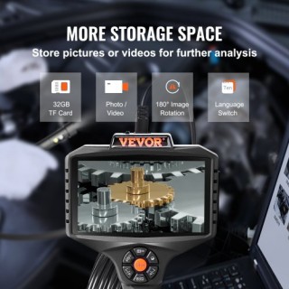 Κάμερα Επιθεώρησης VEVOR με Τριπλό Φακό και Φωτισμό, 5 Οθόνη, 16.5F...