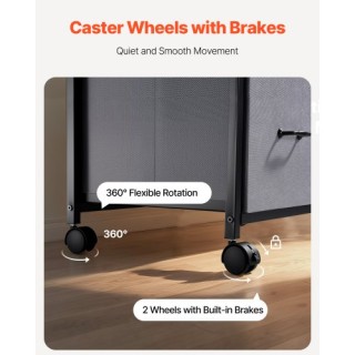 VEVOR Κινητό Μεταλλικό Ντουλάπι Αρχείων με 3 Υφασμάτινα Συρτάρια κα...